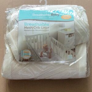White Breathable Mesh Crib Liner for Safe Sleep